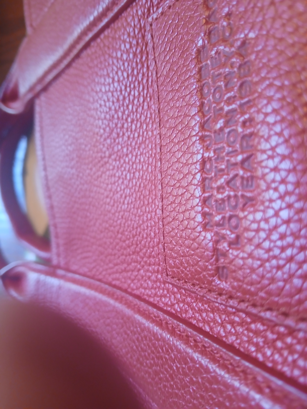 Marc Jacobs Coral Red Pebbled Leather The Tote Bag - Picture 3 of 6